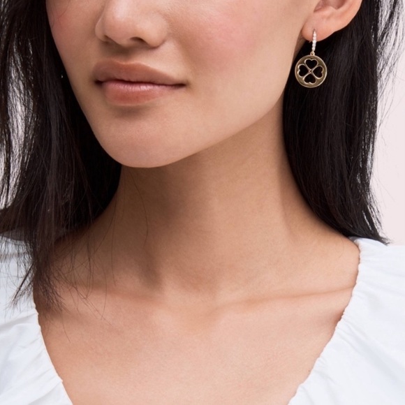 KATE SPADE • Gold Symbols Clover Earrings - Picture 2 of 6